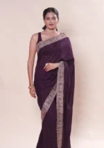 Purple Zariwork Soft Silk Saree - Image 3