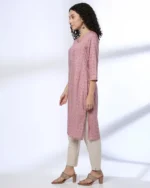 Women Micro Print Straight Kurta - Image 4