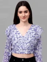 CROP TOPS FOR WOMEN WESTERN WEAR LAVENDER - Image 3